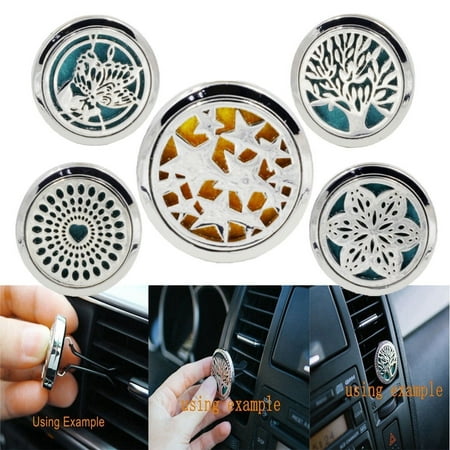 5 Style Stainless Car Air Vent Freshener Essential Oil Diffuser Locket Best (Best Mouth Freshener In India)