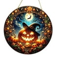 thumbnail image 2 of Carillón de Viento con Esqueleto de Calabaza para Halloween, Adorno Artístico de Hierro, Decoración de Halloween para Decoración de Ventanas Del Hogar 15cm x 15cm, 2 of 8