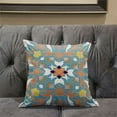 thumbnail image 5 of Amrita Sen Designs  28 x 28 in. Venetian Flower Paisley Duo Broadcloth Indoor & Outdoor Blown & Closed Pillow - Light Blue & White, 5 of 5