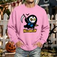 thumbnail image 2 of Halloween Themed Sweatshirt Men Pumpkin Ghost Printed Casual Long Sleeve Spooky Pullover Sweatshirt New Stylish Comfort Tshirts Pink M, 2 of 5