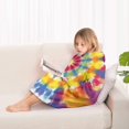 thumbnail image 4 of Colorful Rainbow Tie Dye Spiral Pattern Blanket Hoodies for Kids 6-13YR Oversize Wearable Blanket Hoodies for Boys Girls Teens, 4 of 7