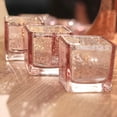 thumbnail image 4 of BalsaCircle 12 Rose Gold 2" Square Speckled Mercury Glass Votive Candle Holders Wedding Party Decorations, 4 of 8