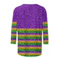 thumbnail image 5 of QATAINLAV Women's Mardi Gras Outfit 3/4 Sleeve Outfit Trendy Print Graphic Tees Blouses Casual Pullover Tops Outfit Multicolor S Ofertas Flash Del Dia, 5 of 6