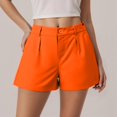 thumbnail image 2 of LIIPEE Women Shorts Summer Casual Solid Color Elastic Mid Waist Loose Fit Mini Shorts Ladies Buttons Lightweight Versatile Bottoms Vacation Comfortable Breathable Soft Daily Shorts,Red,XXL, 2 of 6