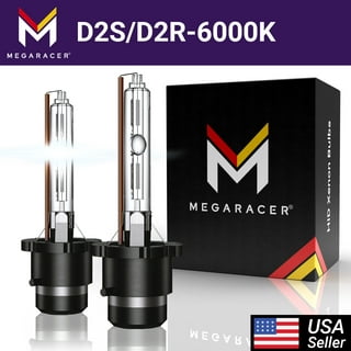 Mega Racer D2R/D2S HID Headlight Bulbs 6000K Diamond White 12V 35W Xenon  Gas OEM Replacement Bulb, Pack of 2