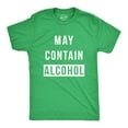 thumbnail image 1 of T-shirts Amusants pour Hommes « May Contain Alcohol » Hilarants, Nouveauté, Cool (Vert Chiné) - L, 1 of 4
