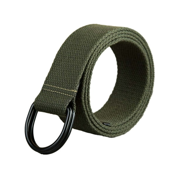 Qarigey Hebilla automática cómoda y rápida en cinturón de lona cómodo y transpirable para pantalones Cinturones Follaje verde 110cm