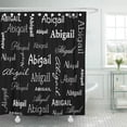 thumbnail image 1 of SUTTOM Rideau de Douche Monogramme Océan Noir et Nom 60x72 Pouces, 1 of 1