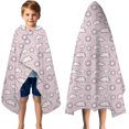thumbnail image 3 of Pink Purple Sun Cloud Pattern Hooded Bath Towel，50"x30" for Ages 3 To 12 Kids, Quick Dry Lightweight Soft Microfiber Hood Beach Towel Cover Up for Kids, 3 of 7