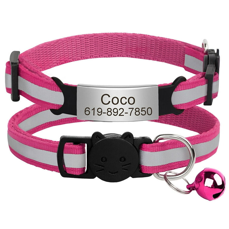 Pet Artist Reflective Personalized Cat Kitten Collar Custom Name Tag Safety Quick Release Walmart