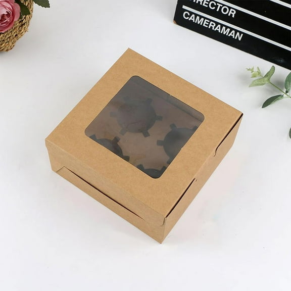 Off Promotions! Ynlkorvg Storage Rack 2/4/6 Cupcake Packaging Box Packaging Box Kraft Paper Muffin Cup Cake Box Egg Tart Box D, Kitchen Essentials Clearance Sale