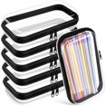 thumbnail image 1 of Sanwuta 6 Pcs Étui Rigide Transparent à Fermeture Éclair pour Crayons Pochettes à Fermeture Éclair en Plastique Rigide Trousse de Maquillage Étuis Transparents pour Collations Boîte Organisatrice de Rangement en Plastique pour T, 1 of 8