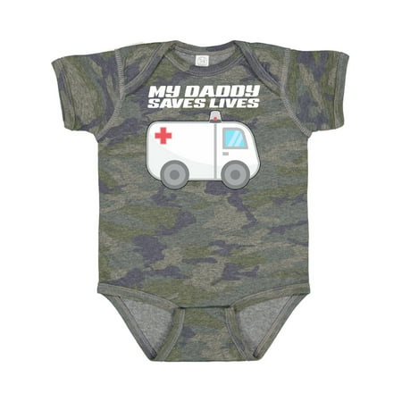

Inktastic My Daddy Saves Lives- Ambulance Gift Baby Boy or Baby Girl Bodysuit