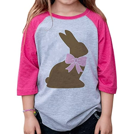

7 ate 9 Apparel Girls Happy Easter Shirts - Chocolate Bunny Pink Shirt 2T