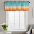 thumbnail image 2 of Blue Turquoise Orange Gradual Window Valance for Kitchen, Abstract Modern Rod Pocket Short Curtain for Small Windows, Light Filtering Decorative Valance, 56 x 16 Inch, 1 Panel, 2 of 9