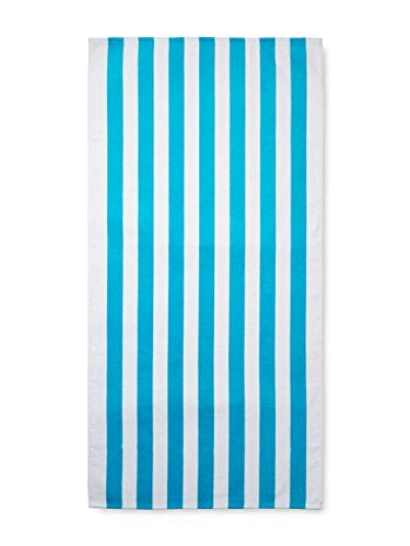 Cabana stripes turquoise color velour brazilian Resort Beach towel 30x60 inches