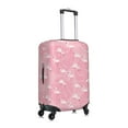 thumbnail image 3 of Disketp Pink Flamingos And Flowers Elastic Travel Luggage Cover Travel Suitcase Protective Cover For Trunk Case Apply To 18''-32'' Suitcase Cover (Luggage not included)-Small, 3 of 9