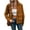 Caramel, variant on Cuteduck Women Corduroy Fall Fashion Jacket Zip Up Waffle Knit Casual Shacket Long Sleeve Lapel Coat with Pocket S-XL