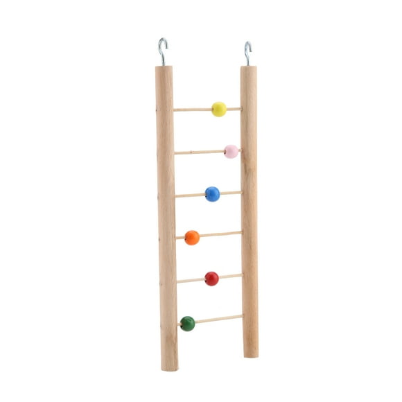 Pet Wood Ladder Pet Chewing Stairs Standing Slide Ladder Bird Cage Climbing Hanging Toys Small Pet Supplies With Colorful Beads Or Bells