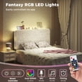 thumbnail image 6 of Patbrela Princess Headboard Queen Size for Girls, Upholstered Plush Headboard, 42.1" to 46.1" Adjustable Height, Beige, 6 of 10