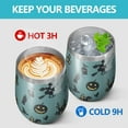 thumbnail image 4 of 12oz Stemless Wine Tumblers Halloween Witchy Motifs Pattern Vacuum Insulated Stainless Steel Travel Tumbler Cups Mug with Lid and Straw for Champaign,Cocktail,Beer with Cleaning Brush, 4 of 5