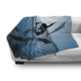 thumbnail image 2 of Underwater Soft Flannel Fleece Throw Blanket, Mermaid Rescues Flight of Dolphins from Fishing Net Freedom Diverrtwork Print, Cozy Plush for Indoor and Outdoor Use, 50" x 70", Blue, by Ambesonne, 2 of 5