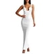 thumbnail image 1 of Vestido de fiesta con espalda abierta y aberturas para mujer: sexy, con cuello en V, corte ajustado y abertura lateral, poliéster y spandex, para vacaciones de verano y salidas nocturnas, 1 of 6