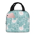thumbnail image 1 of Fotbe Swan And Flowers4 Bolsa Térmica con Estampado y Forro de Aluminio Grueso Bolsa de Almuerzo con Bolsillo Frontal para Hombres y Mujeres, Ideal para Trabajo, Escuela, 1 of 8