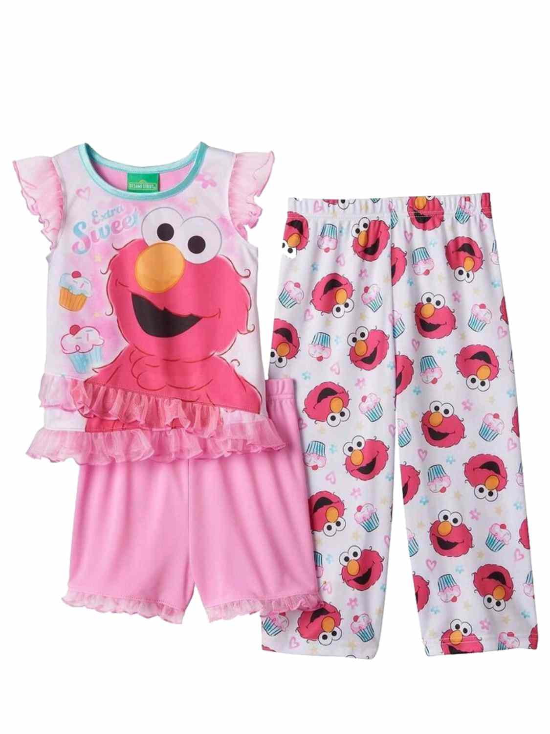 Sesame Street Sesame Street Elmo Toddler Girls Extra Sweet Pajamas 3