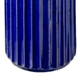 thumbnail image 4 of Vase with Ceramic Frame and Corrugated Design, Large, Blue,Saltoro Sherpi, 4 of 6