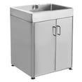 thumbnail image 2 of Whitehaus Pearlhaus Brushed Stainless Steel Double Door, Freestanding Cabinet with Sink, 2 of 3