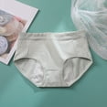 thumbnail image 2 of Sngxgn Cotton High Waisted Underwear for Women Cotton Full Coverage Panties Ladies Briefs(Green,XXL), 2 of 4