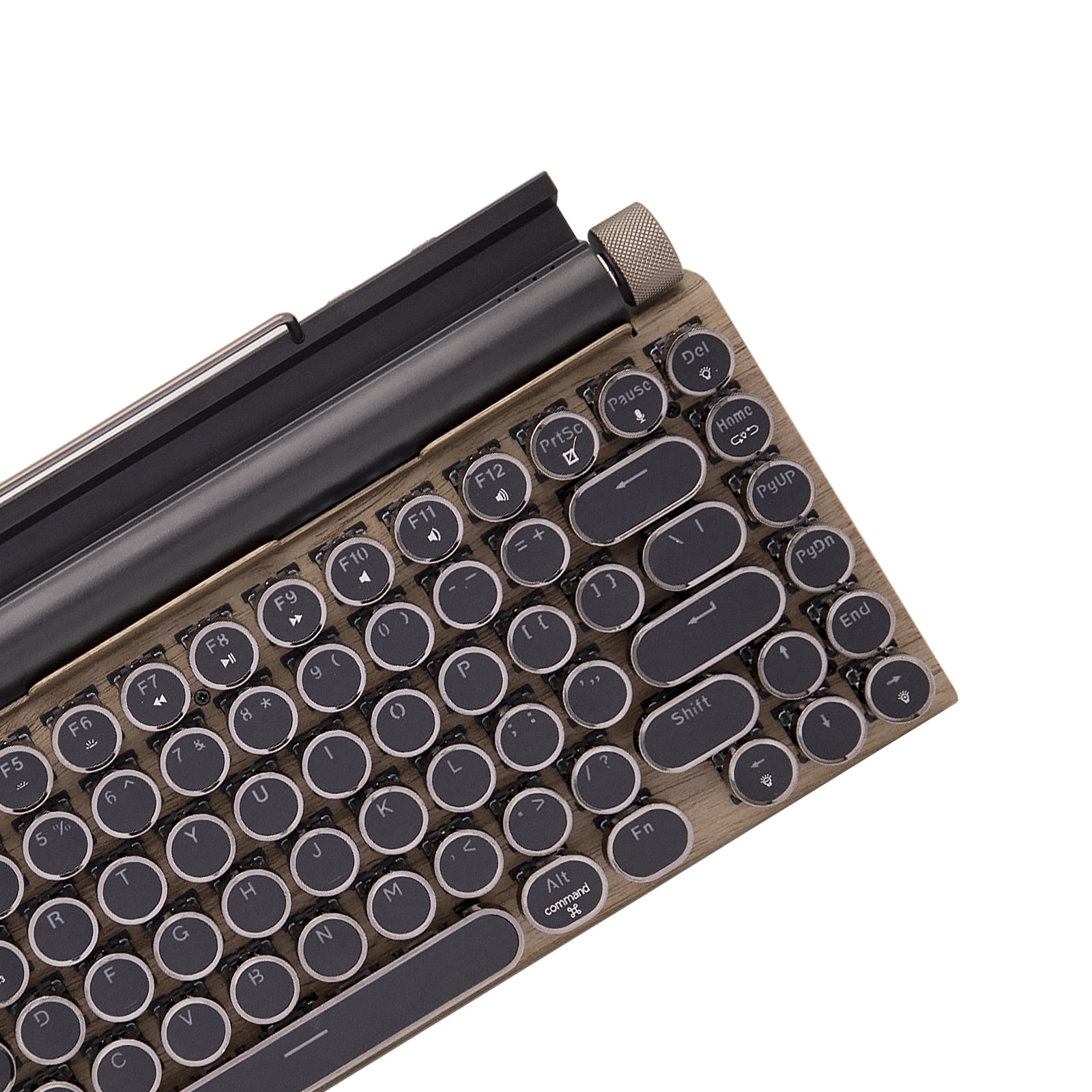 83 - Key Retro Dot Typewriter Mechanical Keyboard for Phone, Tablet, Laptop & Desktop - Wired/Bluetooth Mode (Wood Color)