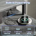 thumbnail image 5 of Amadwell 47 Inch L Shaped Desk with LED Strip, Corner Gaming Desk with Power Outlet, Drawer & Shelves, 5 of 9