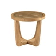 thumbnail image 5 of Beautiful Rattan & Glass Side Table with Solid Wood Frame by Drew Barrymore, Warm Honey Finish, 5 of 9