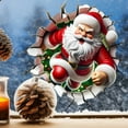 thumbnail image 5 of 3D Look Christmas Wall Stickers Santa Claus Snowman Reindeer Break Through Wall Design Removable Wall Decals for Bedroom Living Room Home Holiday Decor, 5 of 8