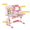 thumbnail image 4 of 2Pcs/Set Premium Kids Study Desk Chair Set, Height Adjustable Children School Study Table Chair Set with Astronaut Pattern, Ergonomic Desk Chair with Large Writing Board, Bookshelf and Drawer, 4 of 8