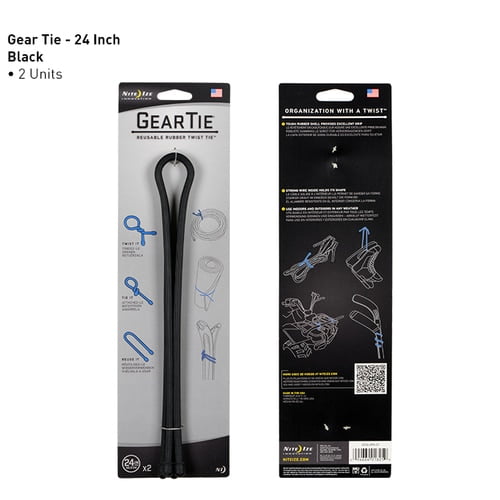 Nite Ize Attache d'Engrenage 24 Pouces Noir 2pk (GT24-2PK-01)