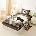 thumbnail image 2 of Manfei Rustic Wolf Grid Twin Sheets,Brown Check Pine Bedding,3 Pieces,1 Fitted Sheet and 1 Pillowcase, 2 of 6