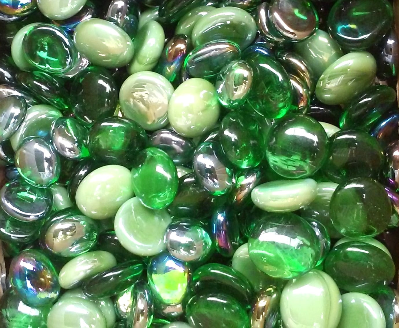 Creative Stuff Glass 1 Lb St Patrick's Mix Green Glass Gems