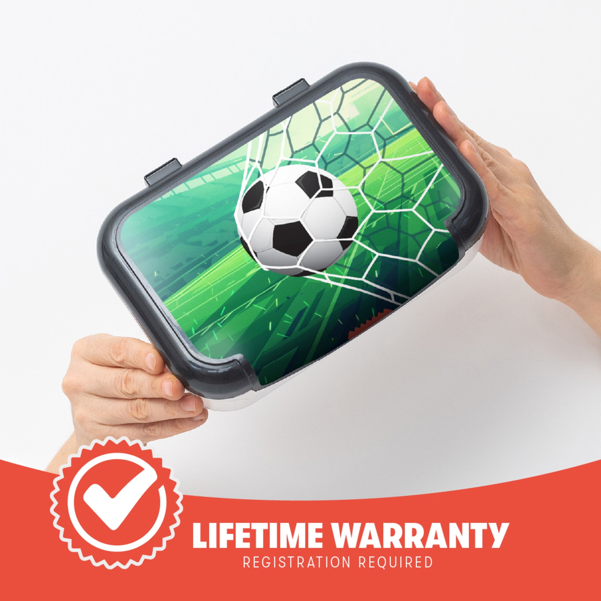 ZIPIT: Recycled Plastic Pencil Box - Soccer - Large Capacity Case, Sports Theme Stationery Organizer, School Supplies-Toys Holder, Snap Close, Kids