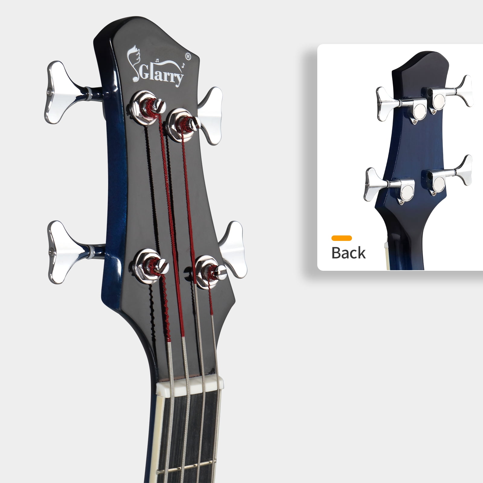 GMB101 4 string Electric Acoustic Bass Guitar w/ 4-Band Equalizer EQ-7545R Blue