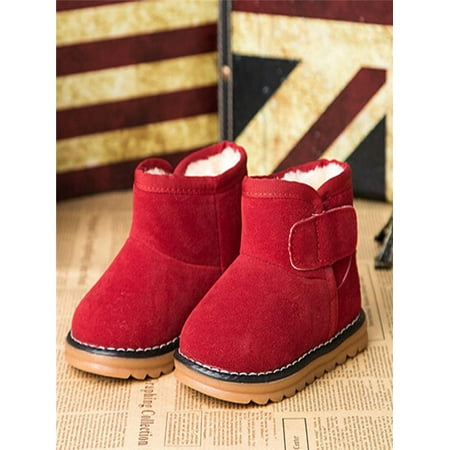 Infant Toddler Baby Girls Boots Boys Kid Winter Thick Snow Boots Fur Shoes RD