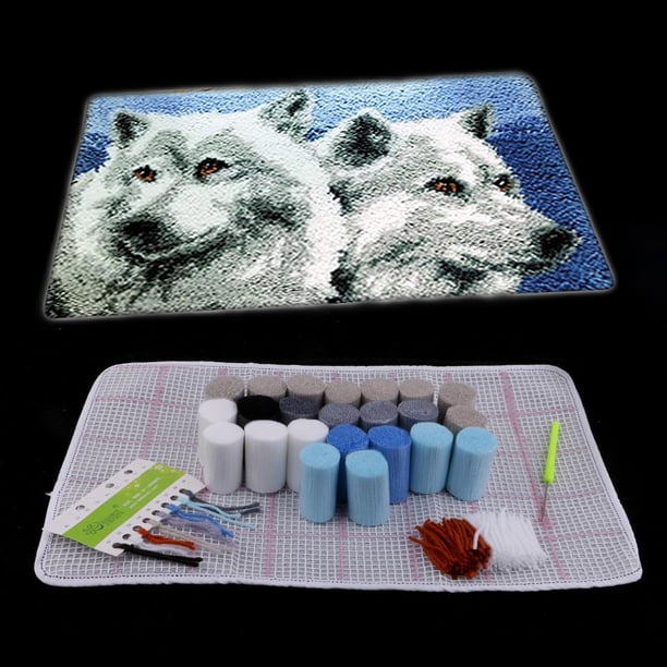 de alfombra con de lengüeta Anianl para manualidade principiantes, de 50x30cm Hugo Carpet Latch Hooking Kits