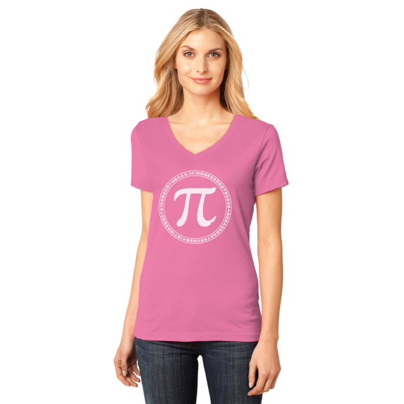 Tstars Womens Pi Day 3.14 Day Pi Sign Circle Pi Day T-Shirt Math Shirts Mathematics Geek Funny Humor V Neck Women T Shirt