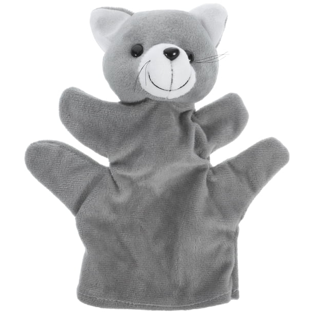 Marionetas de peluche para contar historias, marionetas de mano interactivas de animales, marionetas de mano de gato de peluche de dibujos animados