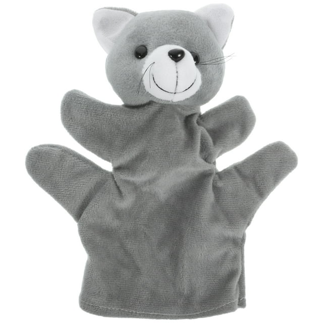 Marionetas de peluche para contar historias, marionetas de mano interactivas de animales, marionetas de mano de gato de peluche de dibujos animados
