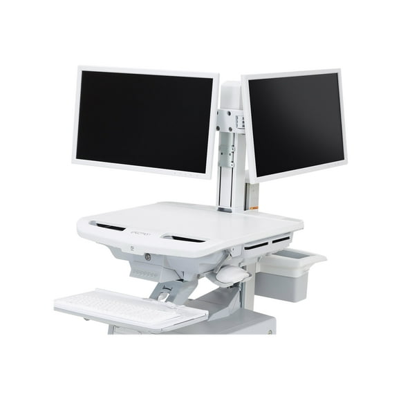 Ergotron StyleView - Mounting component (lift engine, hinge bow, 2 VESA adapters, cable management hardware) - side-to-side - for 2 LCD displays - dual monitor kit - white - screen size: up to 24" - cart mountable