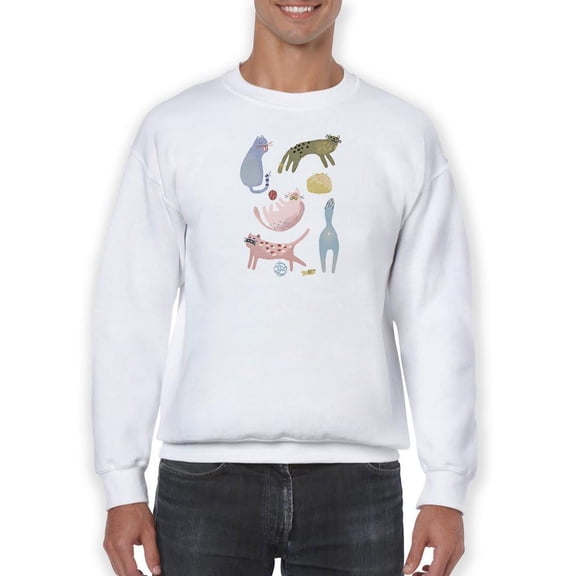 Cat Squad Iii Sweatshirt Men -June Erica Vess Designs, Male Large