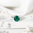 thumbnail image 4 of Rosec Jewels Certified Lab Grown Emerald Engagement Ring - 3.5 Ct - Round Emerald Solitaire Ring - AAAA Grade - with Jewelry Box, 18K White Gold, US 5.00, 4 of 9